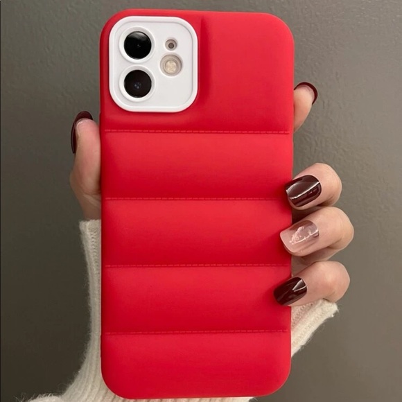 Other - Chic Red Puffer iPhone Case New Multiple Sizes
